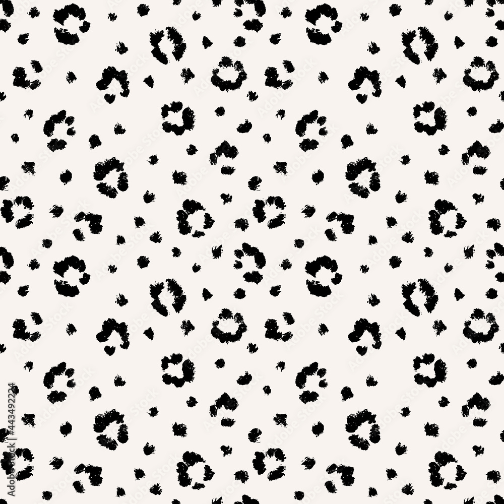 Leopard seamless pattern with brush stroke texture. Fashion stylish natural background. Vector animal skin print. Leopard seamless pattern with brush stroke texture. Fashion stylish natural background. Vector animal skin print.