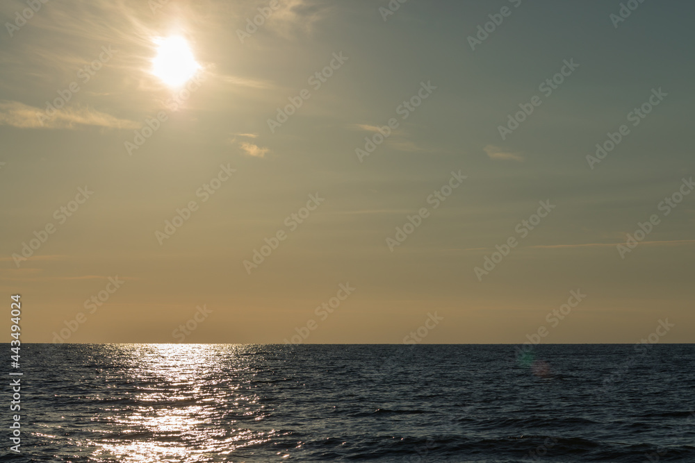 the setting sun over the Baltic Sea