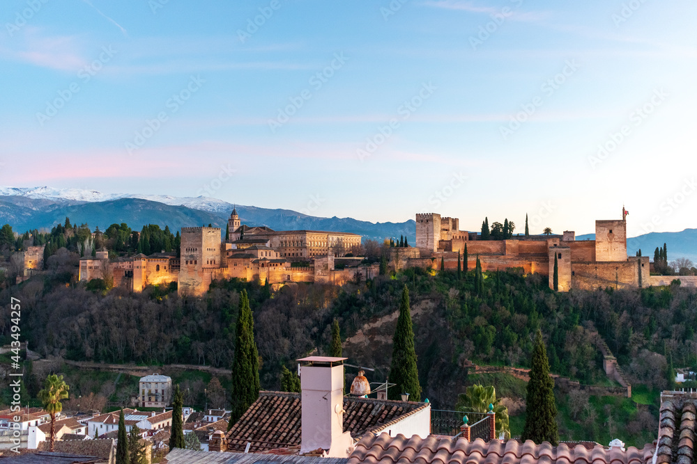 sunset in the Alhambra