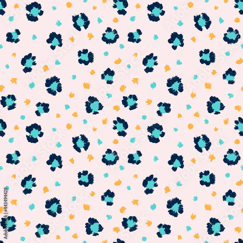 Canvas Print Leopard seamless pattern with brush stroke texture