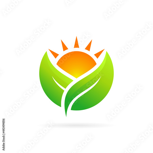 sun garden vector logo design