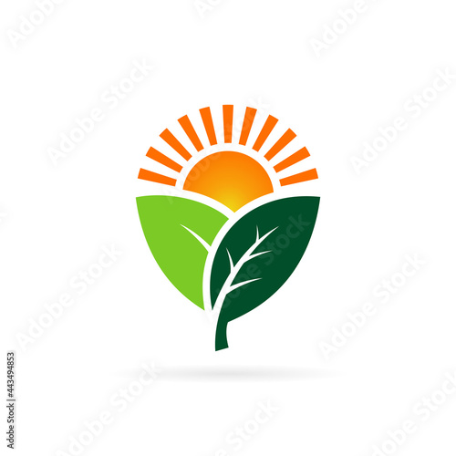 lawn logo with sunrise symbol