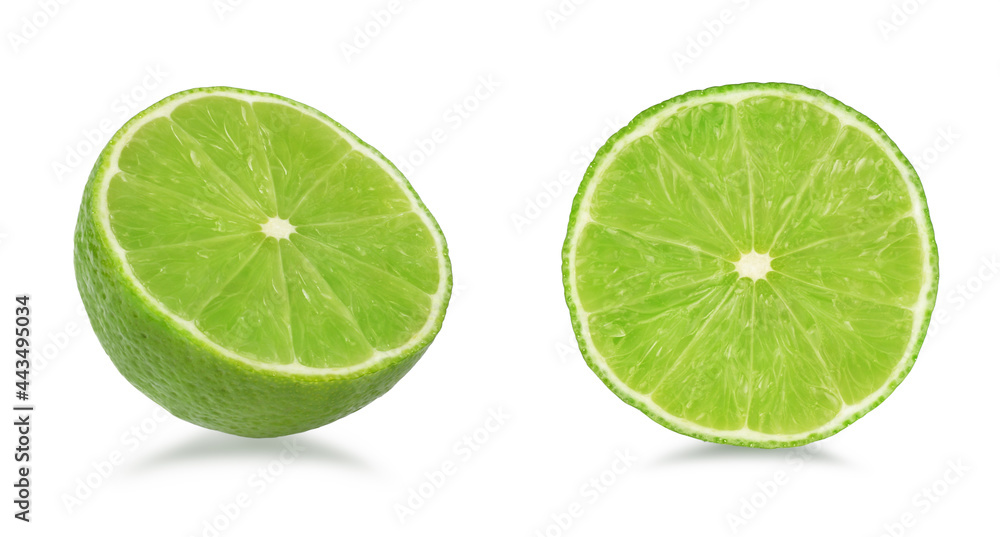 Lemon lime cut isolated on a white background Lemon lime cut isolated on a white background