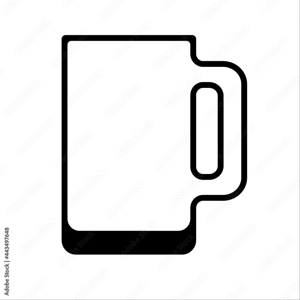 Glass of beer isolated on white background, flat style. Silhuette of mug for beer. Vector illustration Glass of beer isolated on white background, flat style. Silhuette of mug for beer. Vector illustration