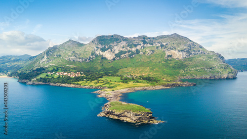 aerial view of sonabia coastline in cantabria, Spain photo