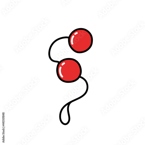anal beads doodle icon, vector color line illustration