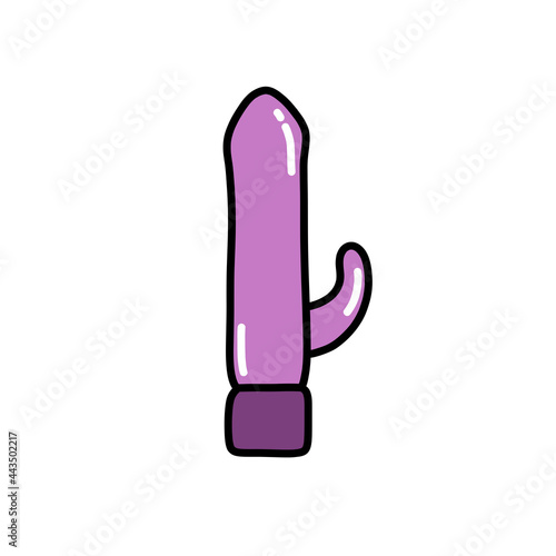 vibrator sex toy doodle icon, vector color line illustration
