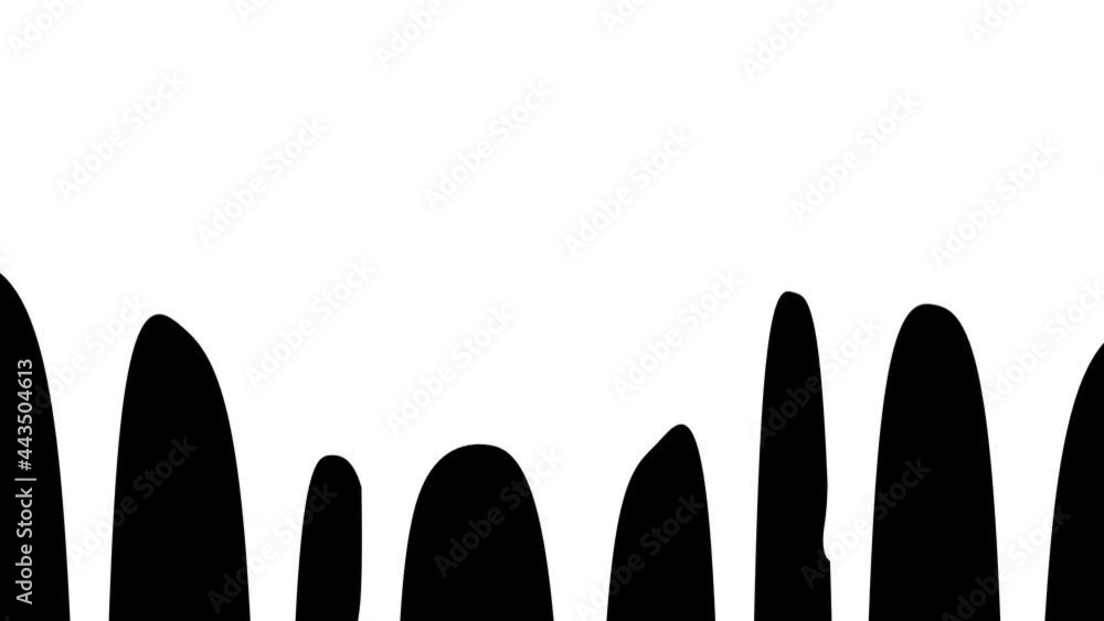 Paint drips, black and white transition mask. Liquid flowing down the surface in streams, melting drops forming streaks. CG animation, alpha matte.