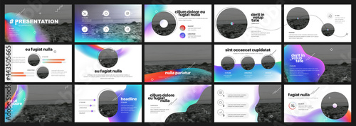 Geometric Graphic Design Project Proposal Presentation. Infographic Slide Template. For use in Presentation, Flyer and Leaflet, SEO, Marketing, Webinar Landing Page Template, Website Design, Banner.