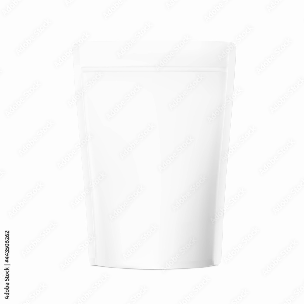 Pouch bag mockup on white background. Vector illustration isolated. Front view. Can be use for template your design, presentation, promo, ad. EPS10. Pouch bag mockup on white background. Vector illustration isolated. Front view. Can be use for template your design, presentation, promo, ad. EPS10.