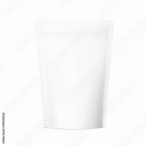 Pouch bag mockup on white background. Vector illustration isolated. Front view. Can be use for template your design, presentation, promo, ad. EPS10.	