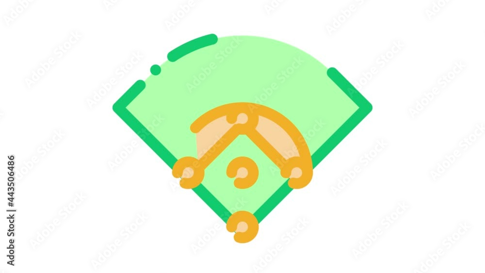 Baseball Field Icon Animation. color Baseball Field animated icon on