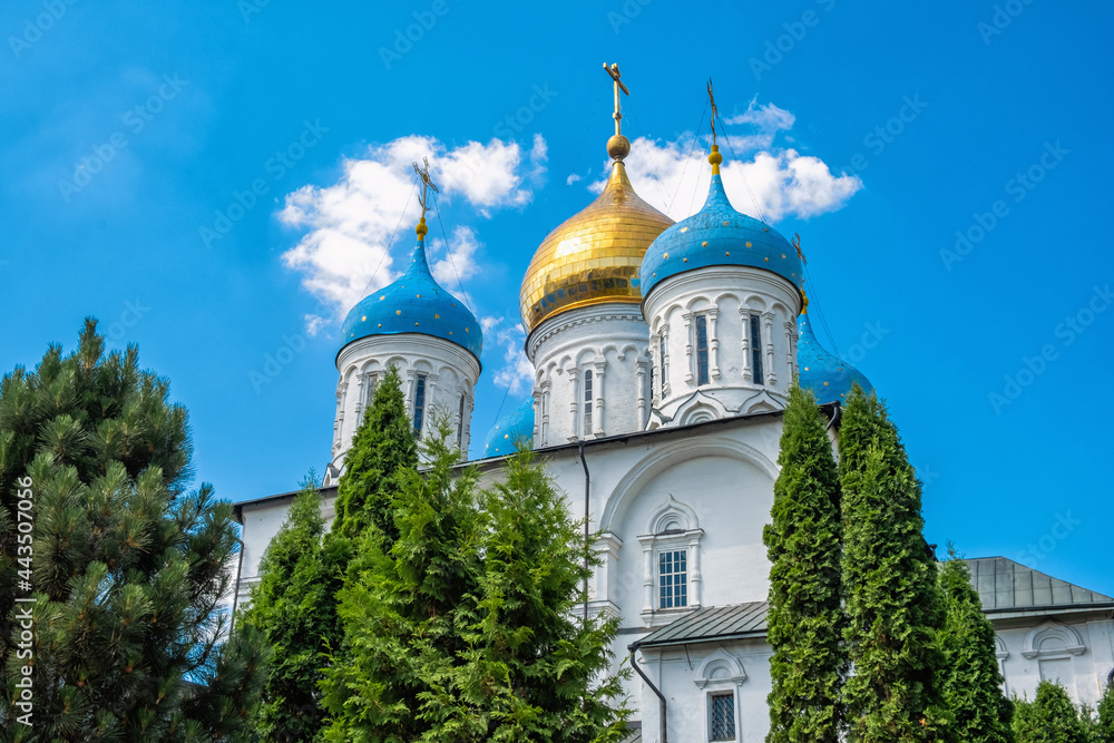 Moscow, Russia - 07.05.2021: Famous Novospassky monastery - the cathedral