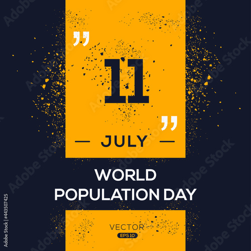 Creative design for (World Population Day), 11 July, Vector illustration. photo