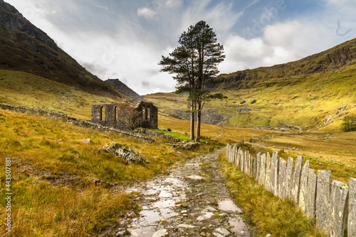 View towards derelict chapel hanging valley cwmorthin. photo