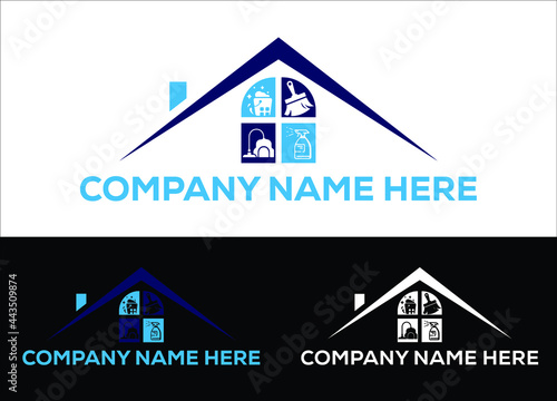 House Cleaning Logo or Icon Design Vector Image Template
