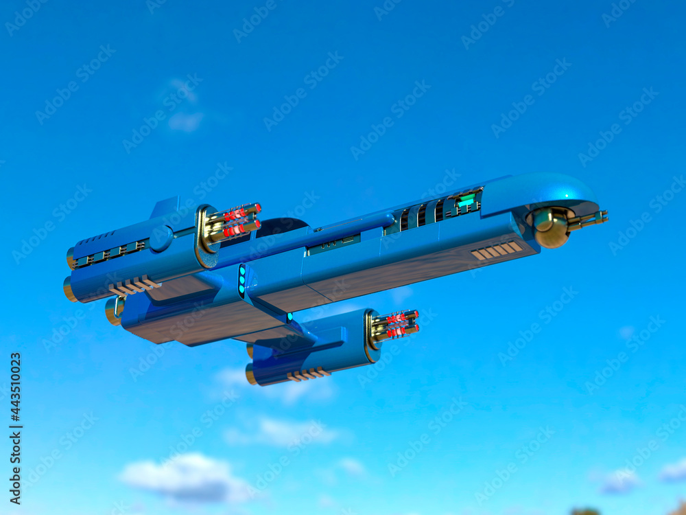 spaceship is crossing the blue sky spaceship is crossing the blue sky