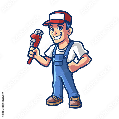 Plumber Mascot Full Body Illustration