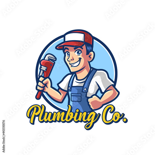 Plumber Mascot Logo Template