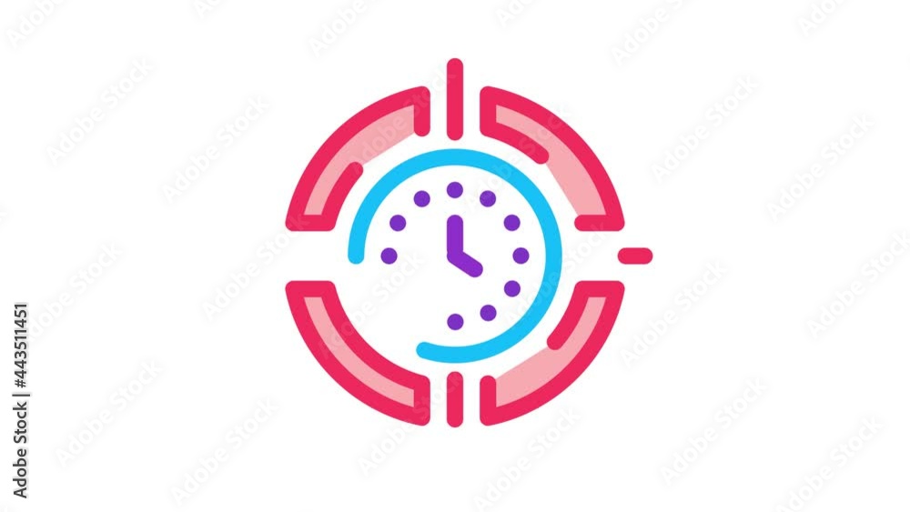 Target Clock Time Icon Animation. color Target Clock Time animated icon