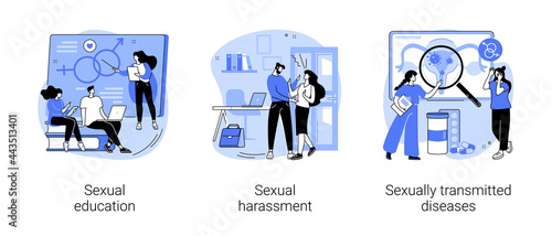 Sexual behavior abstract concept vector illustrations.