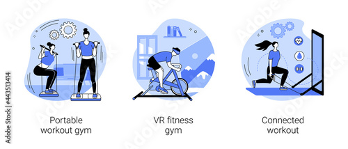 Sport lifestyle abstract concept vector illustrations.