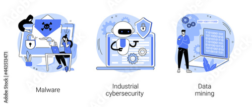 Spyware development abstract concept vector illustrations.