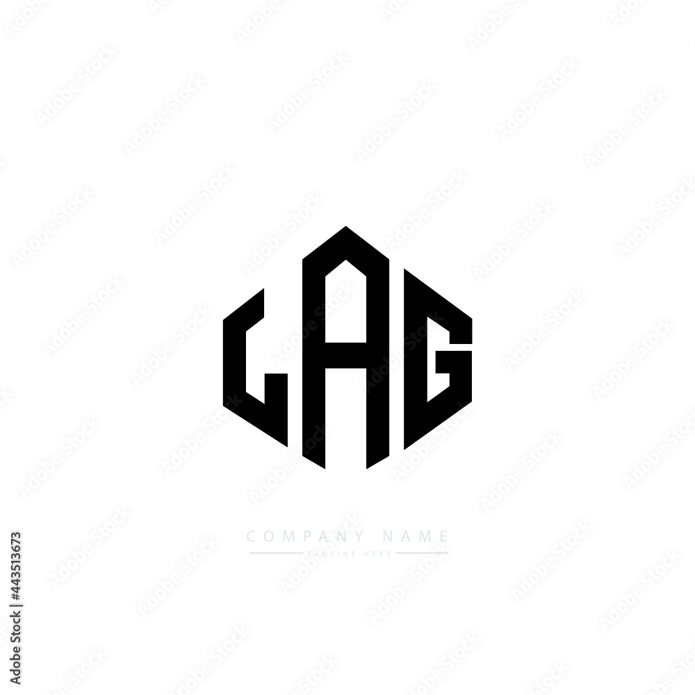 LAG letter logo design with polygon shape. LAG polygon logo monogram. LAG cube logo design. LAG hexagon vector logo template white and black colors. LAG monogram, LAG business and real estate logo. 