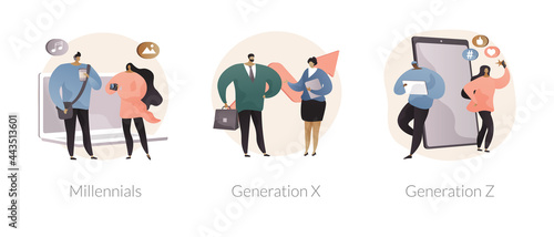 Generational change abstract concept vector illustrations.