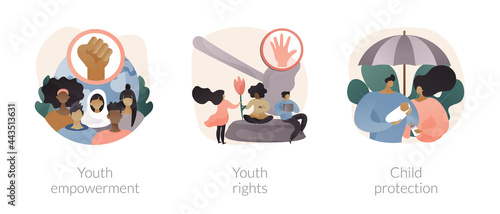 Young people rights protection abstract concept vector illustrations.