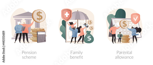 Family budget abstract concept vector illustrations.