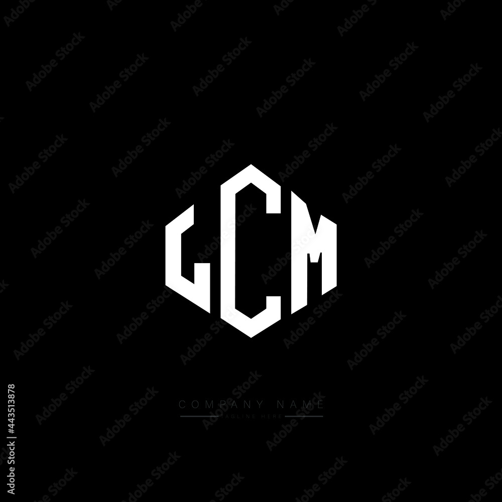 LCM letter logo design with polygon shape. LCM polygon logo monogram. LCM cube logo design. LCM hexagon vector logo template white and black colors. LCM monogram, LCM business and real estate logo. 