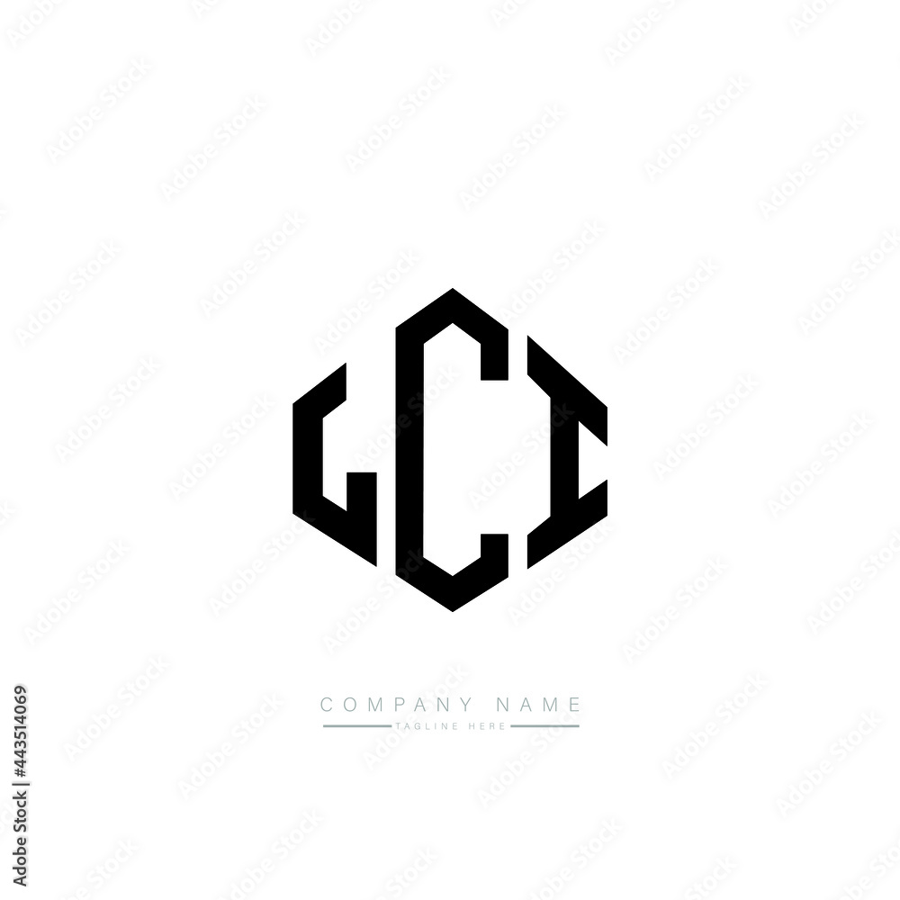 LCI letter logo design with polygon shape. LCI polygon logo monogram