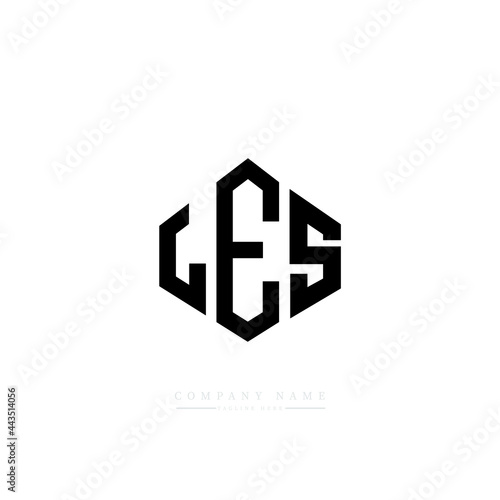 LES letter logo design with polygon shape. LES polygon logo monogram. LES cube logo design. LES hexagon vector logo template white and black colors. LES monogram, LES business and real estate logo. 