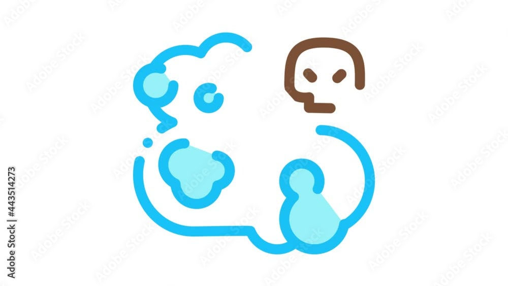 Dead Skull Smoke Icon Animation. color Dead Skull Smoke animated icon on white background Dead Skull Smoke Icon Animation. color Dead Skull Smoke animated icon on white background