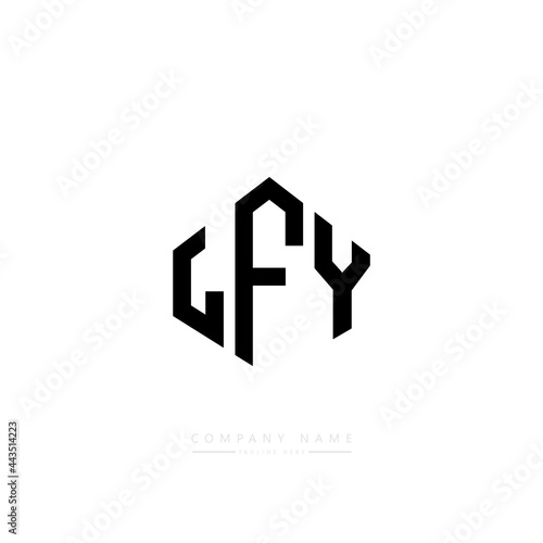 LFY letter logo design with polygon shape. LFY polygon logo monogram. LFY cube logo design. LFY hexagon vector logo template white and black colors. LFY monogram, LFY business and real estate logo. 