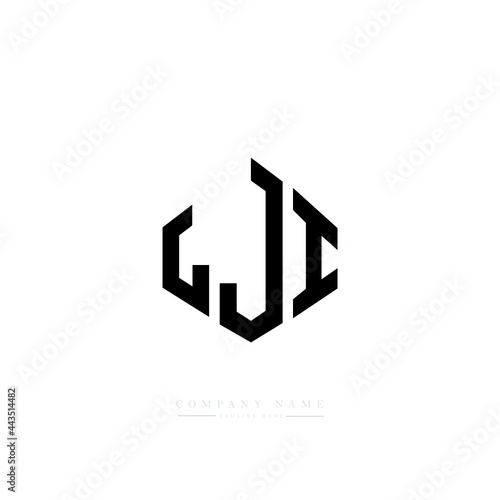 LJI letter logo design with polygon shape. LJI polygon logo monogram. LJI cube logo design. LJI hexagon vector logo template white and black colors. LJI monogram  LJI business and real estate logo. 