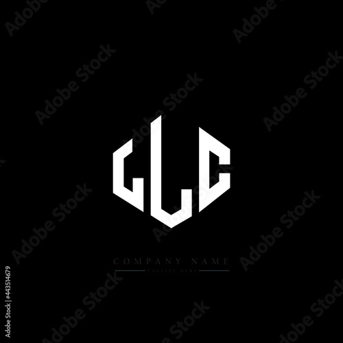 LLC letter logo design with polygon shape. LLC polygon logo monogram. LLC cube logo design. LLC hexagon vector logo template white and black colors. LLC monogram, LLC business and real estate logo. 