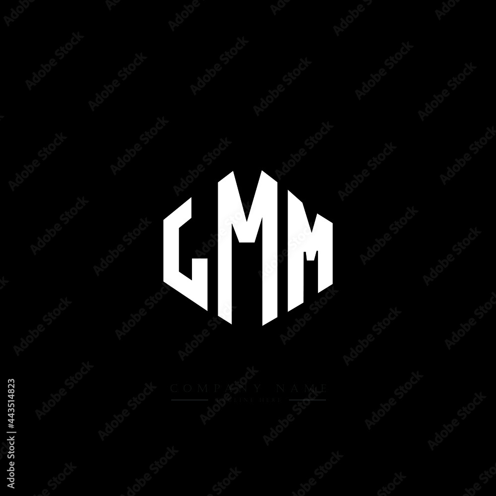 LMM letter logo design with polygon shape. LMM polygon logo monogram. LMM cube logo design. LMM hexagon vector logo template white and black colors. LMM monogram, LMM business and real estate logo. 