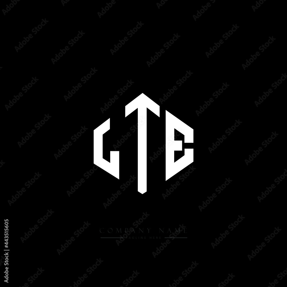 LTE letter logo design with polygon shape. LTE polygon logo monogram. LTE cube logo design. LTE hexagon vector logo template white and black colors. LTE monogram, LTE business and real estate logo. 