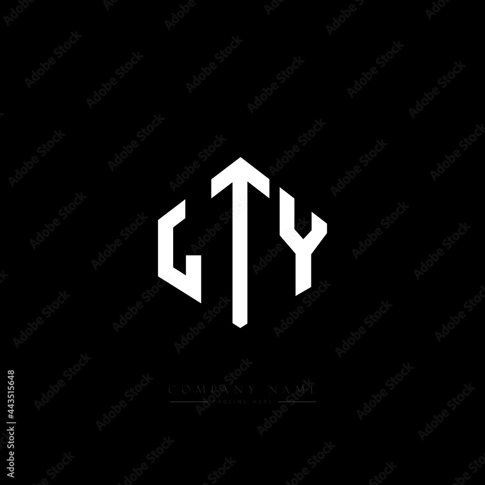 LTY letter logo design with polygon shape. LTY polygon logo monogram. LTY cube logo design. LTY hexagon vector logo template white and black colors. LTY monogram, LTY business and real estate logo. 