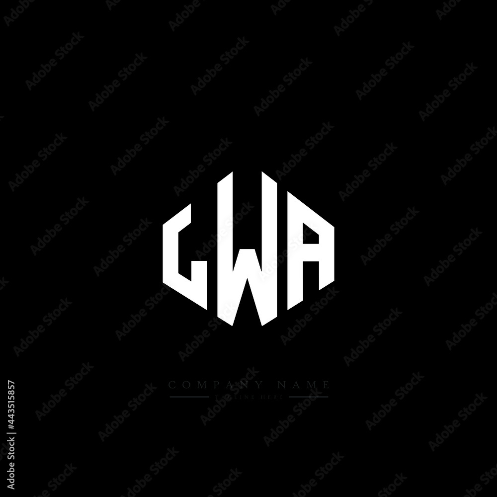 LWA letter logo design with polygon shape. LWA polygon logo monogram. LWA cube logo design. LWA hexagon vector logo template white and black colors. LWA monogram, LWA business and real estate logo. 