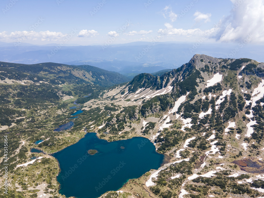 Aerial view of Popovo Lake at Pirin Mountain, Bulgaria