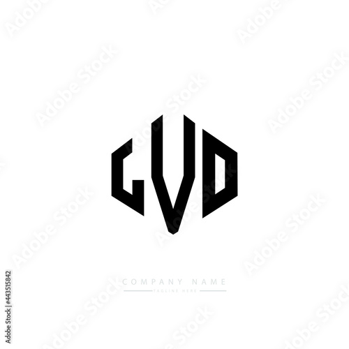 LVO letter logo design with polygon shape. LVO polygon logo monogram. LVO cube logo design. LVO hexagon vector logo template white and black colors. LVO monogram, LVO business and real estate logo.  photo