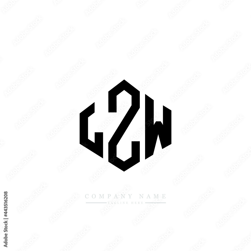 LZW letter logo design with polygon shape. LZW polygon logo monogram. LZW cube logo design. LZW hexagon vector logo template white and black colors. LZW monogram, LZW business and real estate logo. 