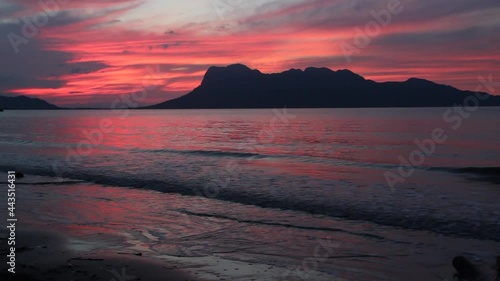 Sunset at a sea in Bako National Park