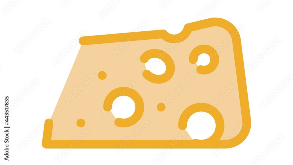 Piece Cheese Icon Animation. color Piece Cheese animated icon on white background Piece Cheese Icon Animation. color Piece Cheese animated icon on white background