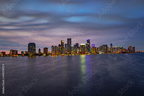 Miami city night skyline. Miami cityscape at night. © Volodymyr