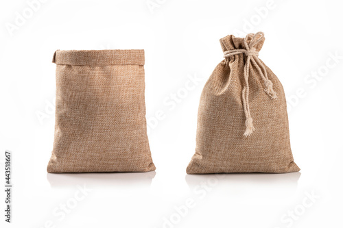 Brown bag (burlap sack) isolated on white