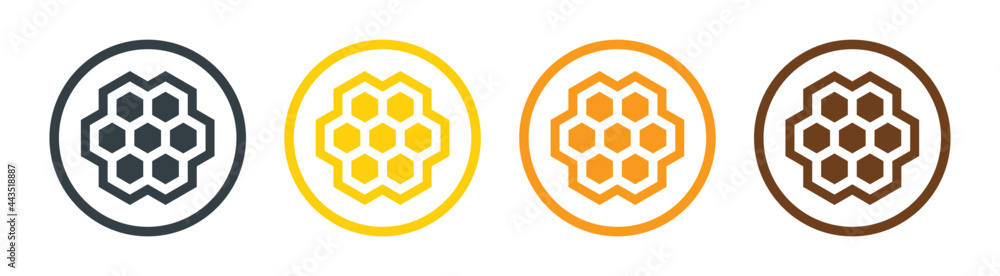 Honeycomb, honey comb hexagonal icon vector illustration. - obrazy, fototapety, plakaty 